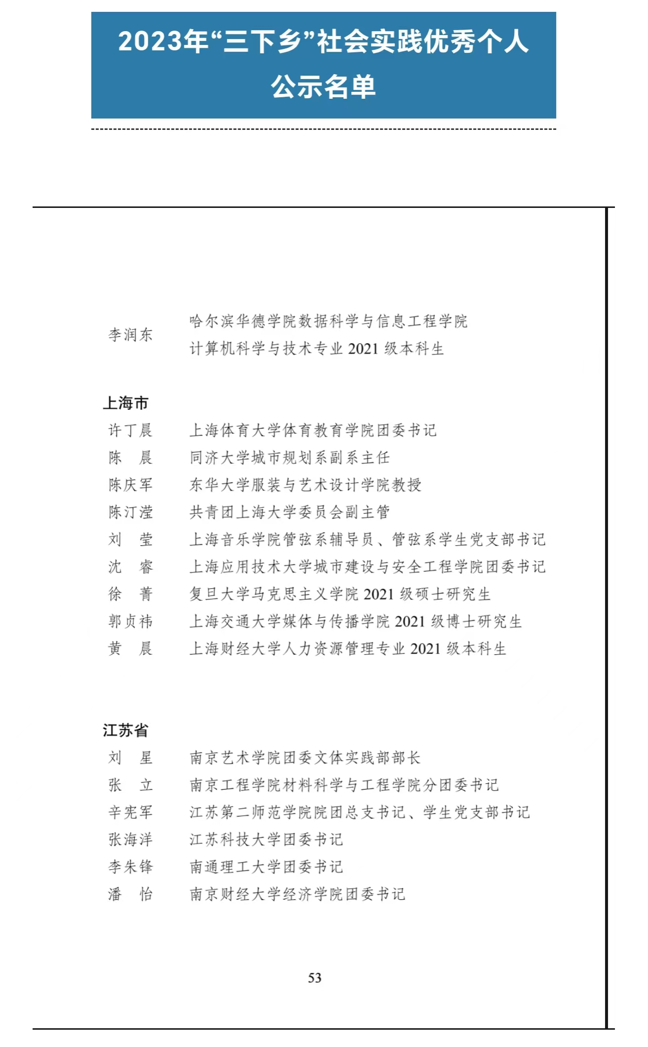 我校许丁晨老师获评2023年全国大中专学生志愿者暑期文化科技卫生“三下乡”社会实践活动优秀个人-共青团上海体育大学委员会